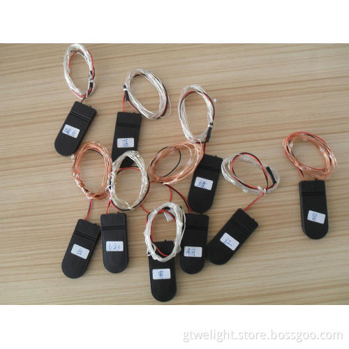 LEDs Silver String Light by 2PCS Cr2032 Different Color